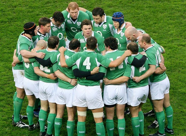 Ireland team with Brian O'Driscoll 3/3/2014
