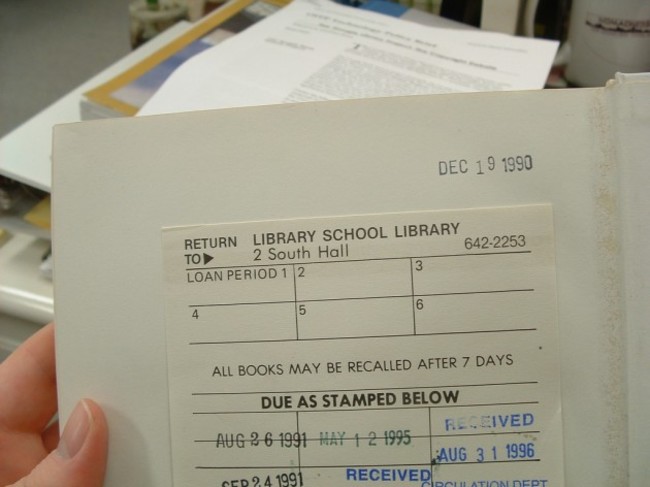 old UC Berkeley Library School Library Book