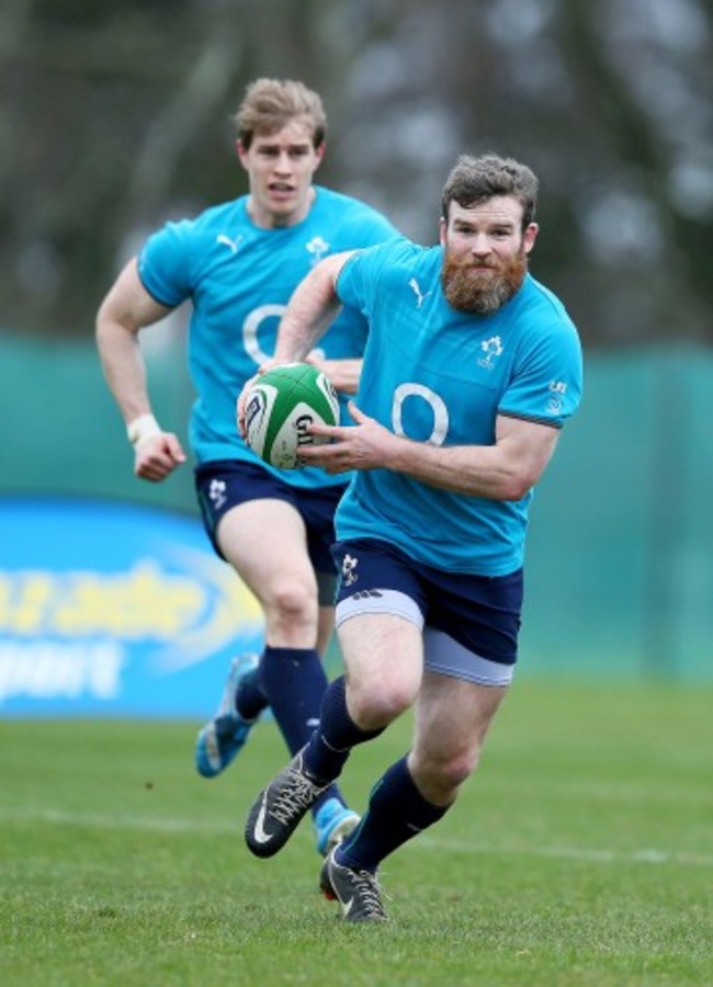 Gordon D'Arcy supported by Andrew Trimble