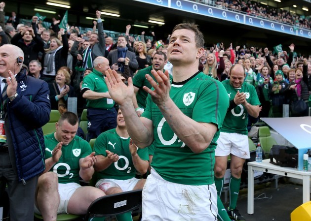 Brian O'Driscoll after being substituted