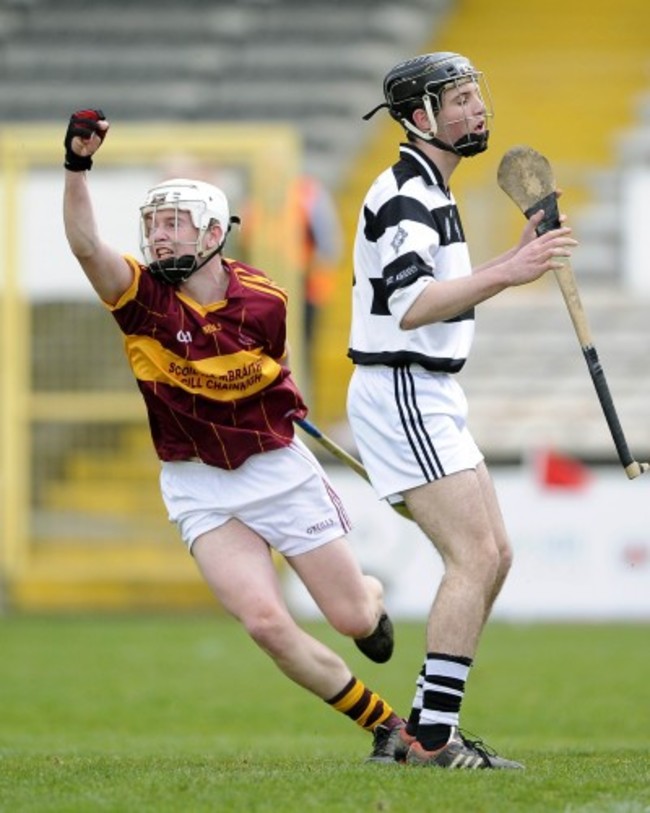 Jamie Byrne celebrates after scoring his side's opening goal