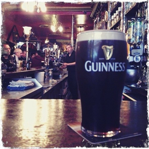 Perfect pint of Guinness at The Long Hall in Dublin.