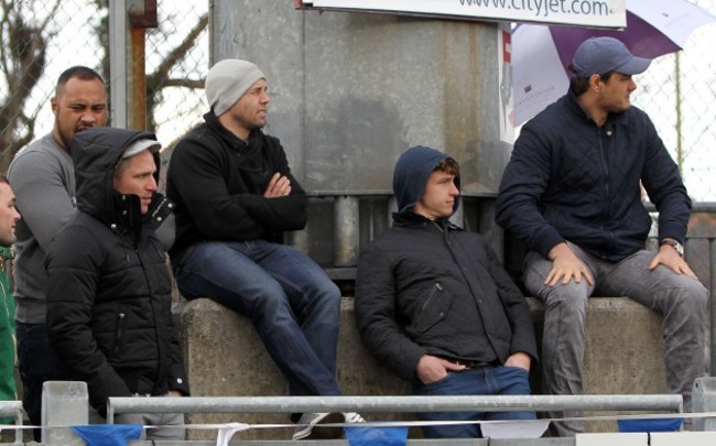 Leo A'Auva, Isaac Boss, Brendan Macken and Quinn Roux enjoy the game