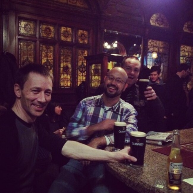 Pre conference pints, The Stags Head.