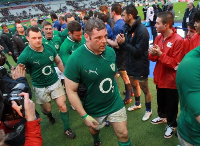 Mike Ross leaves the pitch at the end of the match