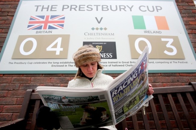 Sally Hole checks the form on todays racing