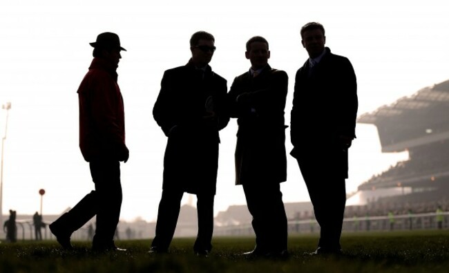 General view of punters watching the racing