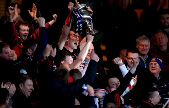 David Phelan lifts the cup