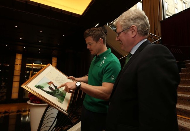 Brian O'Driscoll and Eamonn Gilmore