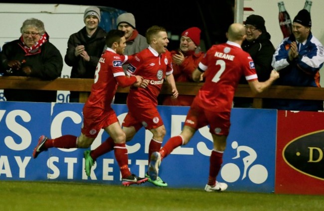 Danny North celebrates scoring a late goal