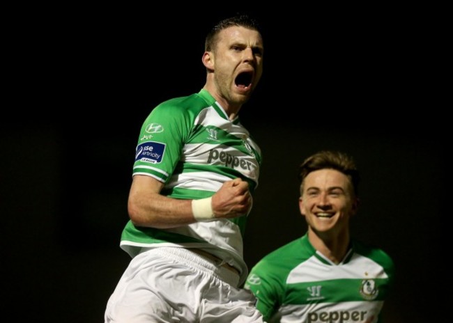 Ciaran Kilduff celebrates scoring the first goal of the game