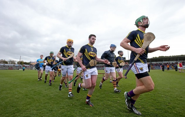Wexford players aftertheir warm up