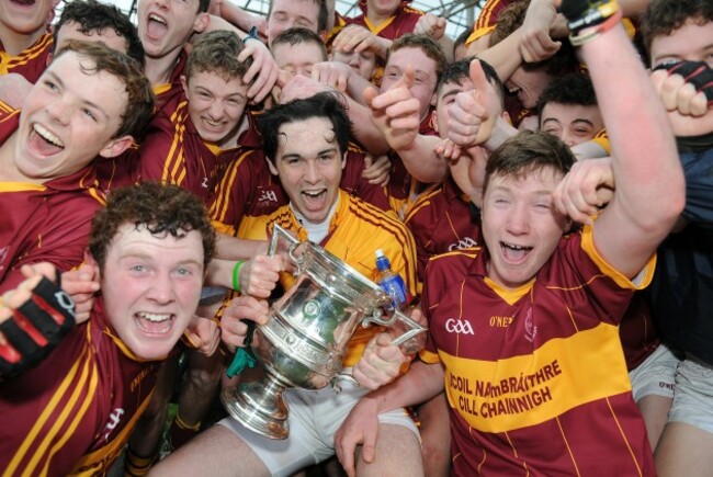 Kilkenny CBS players celebrate with the cup at the end of the match 9/3//2014