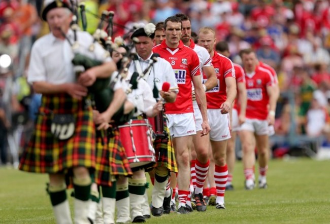 Graham Canty leads his team during parade