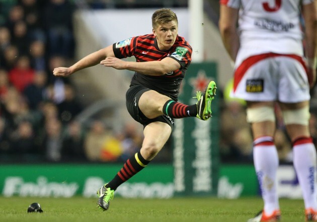 Owen Farrell kicks a long range penalty