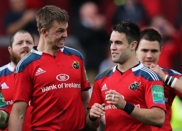 Dave Foley and Conor Murray celebrate after the game