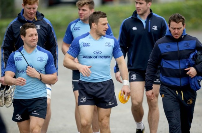 Isaac Boss, Jimmy Gopperth and Eoin Reddan arrive for training