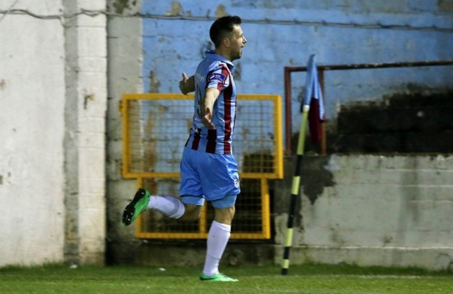 Declan O'Brien celebrates scoring the third goal