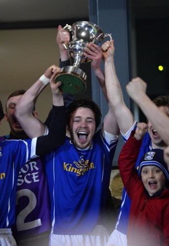 Conor Moynagh lifts the cup 9/4/2014
