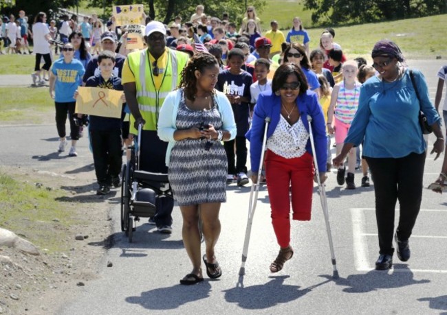 Boston Marathon On Her Feet