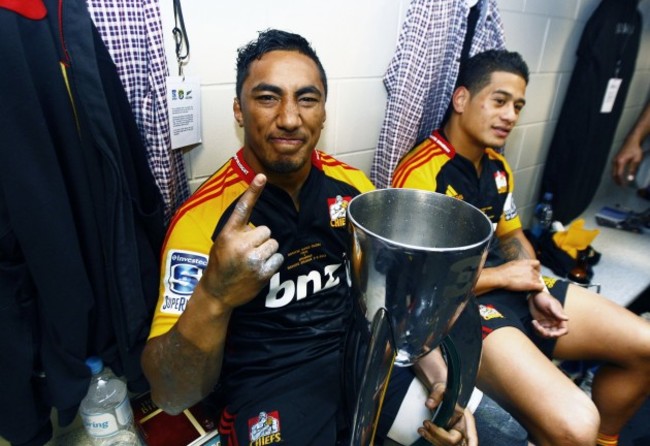 Bundee Aki celebrates