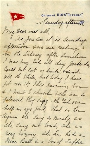 Britain Titanic Letter