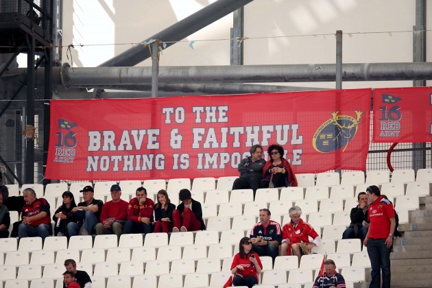 Munster supporters banner in the ground