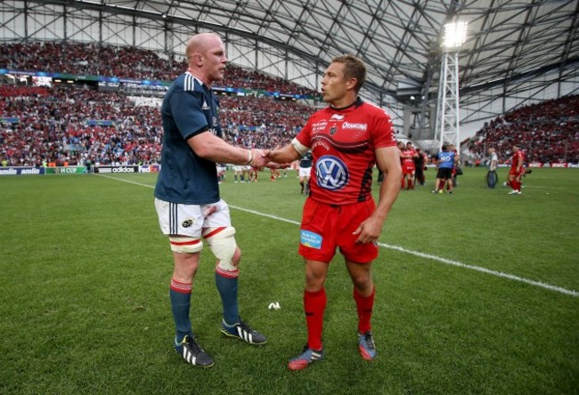 Paul O'Connell with Jonny Wilkinson after the game