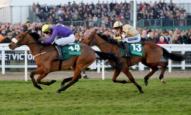 Silver Concorde ridden by Robbie McNamara wins the Weatherbys Champion Bumper