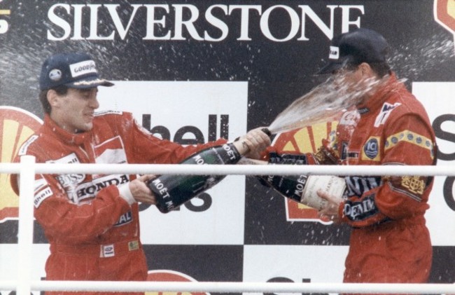 England Ayrton Senna and Nigel Mansell