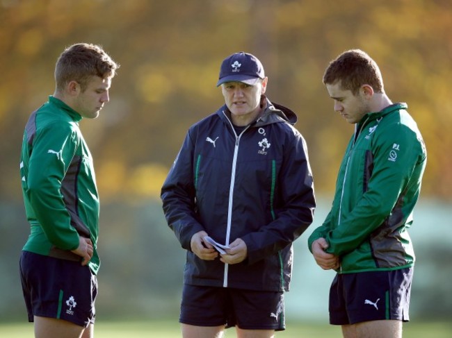 Ian Madigan, Joe Schmidt and Paddy Jackson 12/11/2013