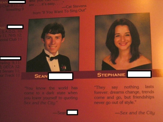 My sister's friend burned her via yearbook quote - Imgur