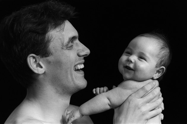 Tony Cascarino with his new baby Michael