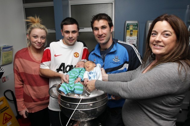 Aisling Tobin and Stephen Skerritt, Bryan Cullen, Aideen Stack with babies Jake Tobin-Skerritt and Fred Curley