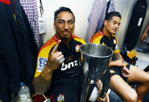 Bundee Aki celebrates