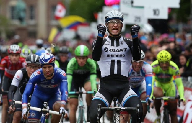 Marcel Kittel celebrates winning