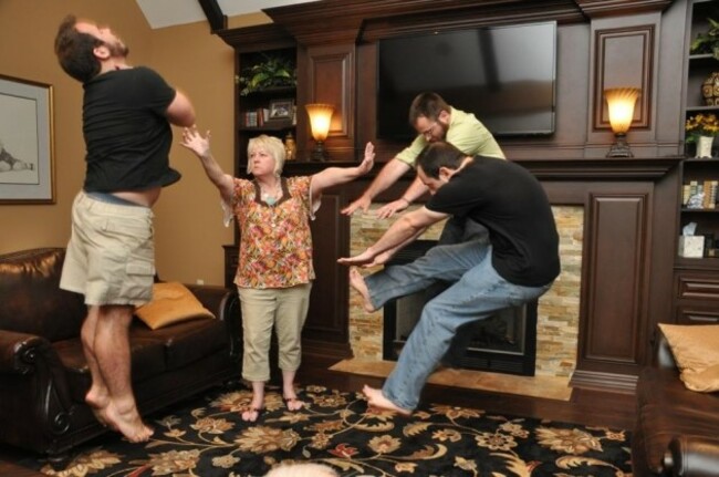 Me, my brothers, and mom on Mother's Day. She said she was tired of our inside jokes and laughter on her special day. - Imgur