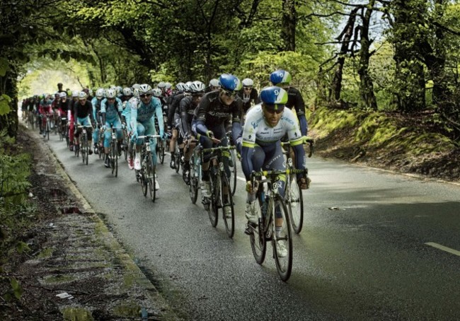 The peloton make their way out of Armagh and down towards Dublin