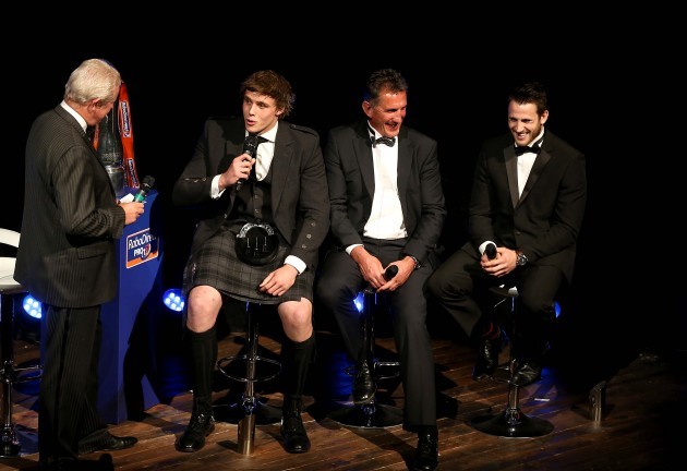 Dougie Donnelly with Jonny Gray, Rob Penney and Tommy Seymour  11/5//2014