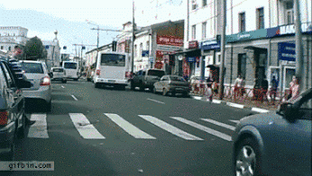 Ive always wanted to do this when an asshole stops in the midde of a pedestrian crosswalk. - Imgur