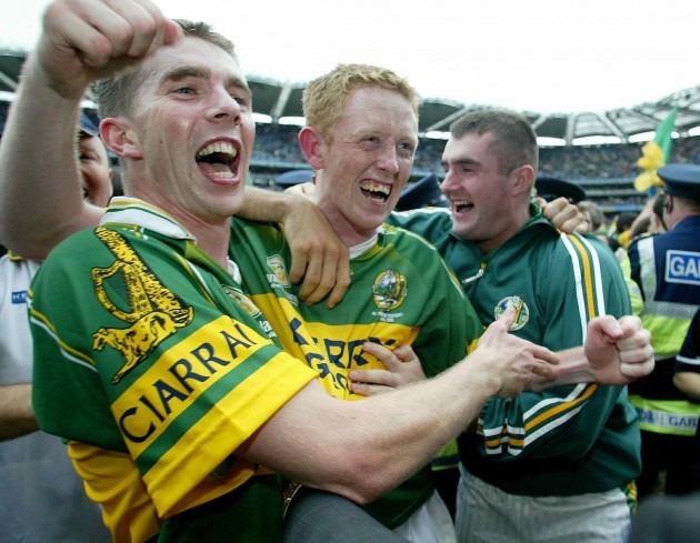 Marc O'Se and Colm Cooper celebrate victory