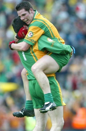 Paul Durcan and Kevin Cassidy celebrate