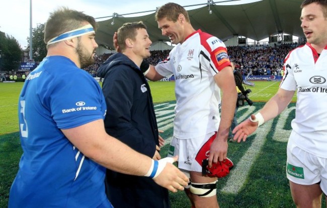 Brian O&Otilde;Driscoll and Johann Muller after the game