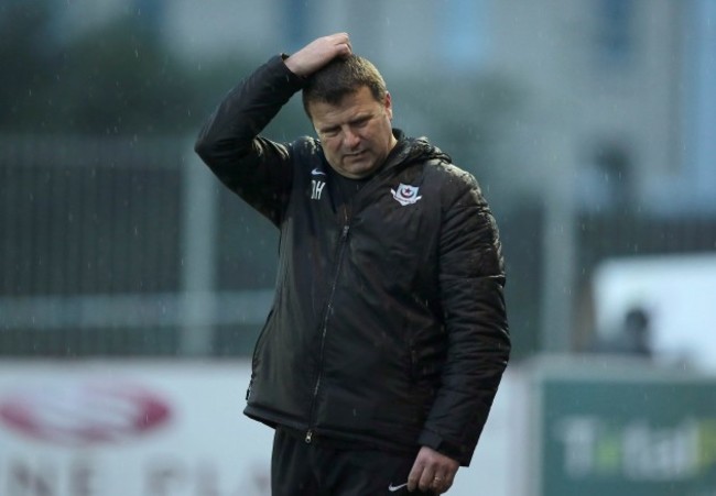 Drogheda United manager Robbie Horgan during the game