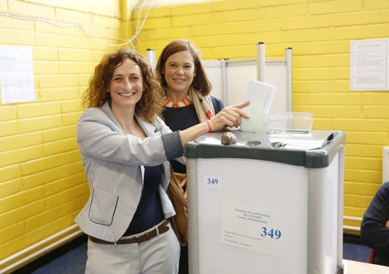 Lynn Boylan Voting accompanied by Mary