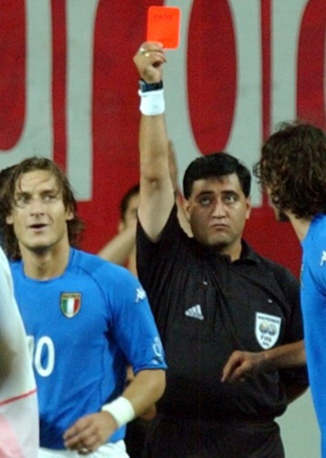 WORLD CUP TOTTI RED CARD