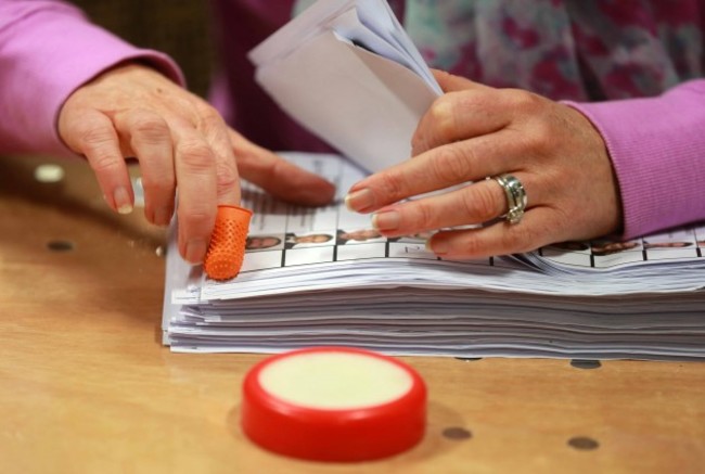 Local election count. Votes are sorted