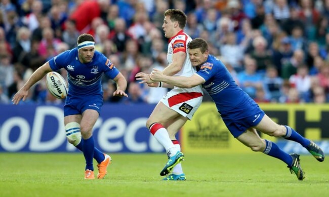 Fergus McFadden and Brian O&Otilde;Driscoll with Craig Gilroy