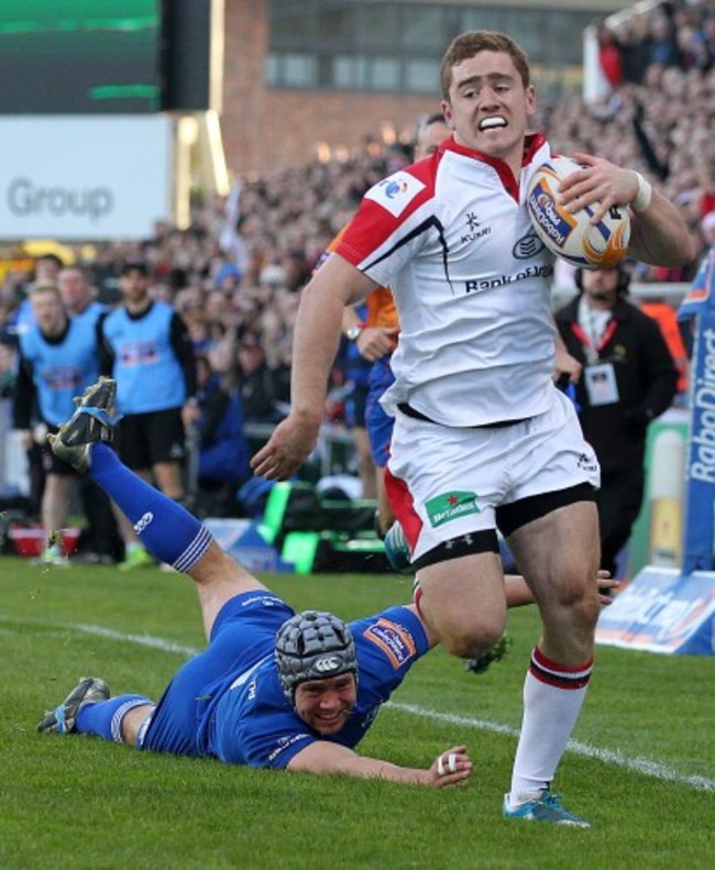 Paddy Jackson gets away from Issac Boss to score a penalty try