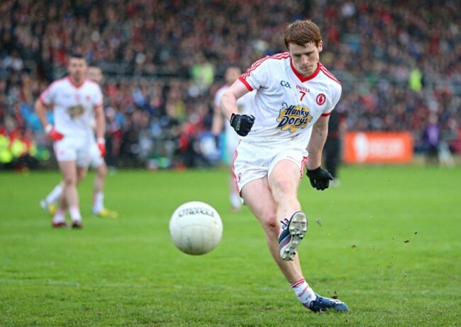 Peter Harte scores from the penalty spot